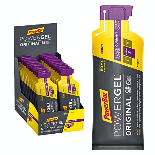 PowerBar PowerGel Original Ribes Nero 24x41g - Gel energetico ad alto contenuto di carboidrati + C2MAX + Natrium + 50mg Koffein