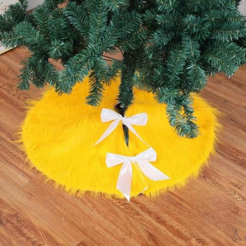 Odot Weihnachtsbaum Rock Dekoration, Decke Weinachtsdeko 78cm/122cm Rund Weihnachtsbaumdecke Weihnachtsbaum Röcke Ornaments für Weihnachten Baum Rock Deko Schutz (122cm,Gold)