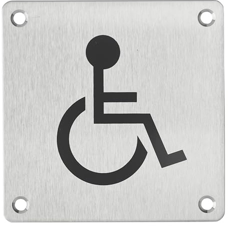 THIRARD - Plaque Signalétique 100X100 mm Wc - Handicapé - À Visser - Plaque murale avec signalétique - WC Handicapé - Accessoires/Equipements - Equipement de Porte