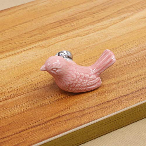 Nette Vögel Keramikknöpfe Kommode Knopf Schublade zieht Griffe Schrank zieht Knopf Rosa Grün Kinderschrank Knopf Möbel Wohnkultur, MBS0016-7
