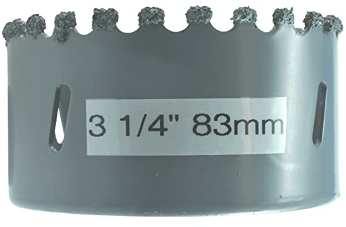 Scie-cloche en carbure de tungstène de 83 mm – Scie-cloche en carbure de tungstène 83 mm – Scie-cloche en carbure de tungstène pour stuc, brique, plâtre renforcé en fibre de verre, plâtre et carrelage
