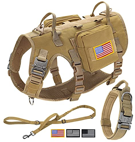 Forestpaw Tactical Dog Harness Medium Sized Dog,Military,M,Coyote Brown
