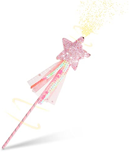 Zomiboo Fee Zauberstab Süßer Prinzessin Sternstab Stern Fee Kostüm Zubehör Engel Fee Zauberstäbe für Geburtstag Hochzeit Party Cosplay Geschenke Rollenspiel Spielzeug (Rosa)