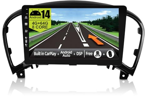 JOYX Android 10 bilradio passar Nissan Juke J15 (2010–2019)/YF15 Infiniti ESQ (2011–2017) – 4G 64G – inbyggd DSP/Carplay/Android bil – kamera MIC gratis – 8 tum 2 Din – SWC DAB 360-kamera