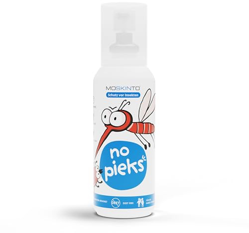 Moskinto Mückenspray no pieks - 8 Stunden Schutz vor Mücken - schützt auch vor Zecken und anderen Insekten - Mückenschutz für Kinder und Erwachsene - ohne DEET - 1 x Spray - 75 ml