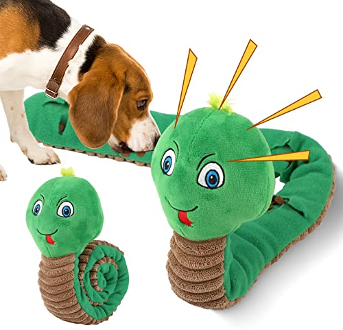 Hundespielzeug Intelligenz, Intelligenzspielzeug für Kleine Medium Hund, Quietschendes Hunde Spielzeug zum Stressabbau, Hundespielzeug Schnupftabak für Puzzle und Nahrungsinstinkttraining (Gelb)