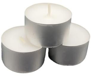 Teelichter in Premium Qualität mit 8 Stunden Brenndauer - Teelicht - Kerzen in Weiß mit Silberschale für Windlichter, die Gastro/Gastronomie & Weihnachten Kerzenlicht Lichterglanz (600)