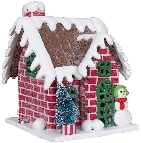 Christmas Paradise Weihnachtliches Deko Lebkuchenhaus Pfefferkuchenhaus 12cm rot-braun