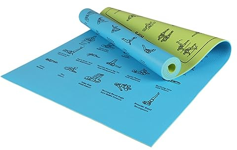 Fitness-Yoga-Matte Groß 4mm Dick 68 * 24 Zoll Rutschfest Übungsmatten w/ 70 Gedruckt Yoga-Posen für Pilates, Workout und Stretching (Color : Style2)