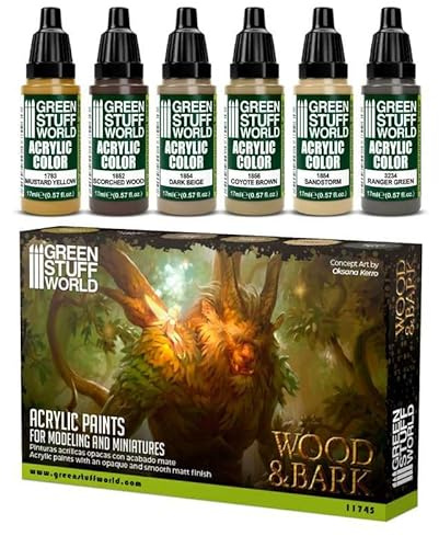Green Stuff World für Modelle und Miniaturen Farbset - Wood & Bark 11745