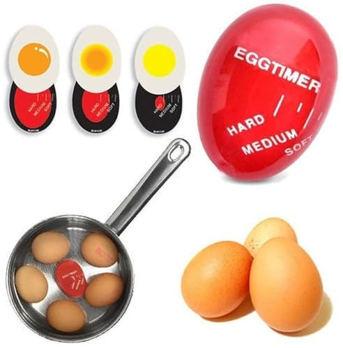 Generic Egg Timer 2 Pack, Color Changing Boil Egg Timer, Reusable Heat Sensitive Cooking Timer for Soft, Medium, Hard Boiled Eggs, Breakfast, Kitchen, Gift