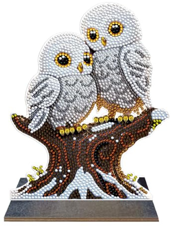 Demiawaking DIY Diamond Painting Weihnachten Deko, Acryl Diamant Malerei Weihnachtsdeko Tischdeko Ornamente, Diamant Painting Kinder Erwachsene Geschenke (Eule D)