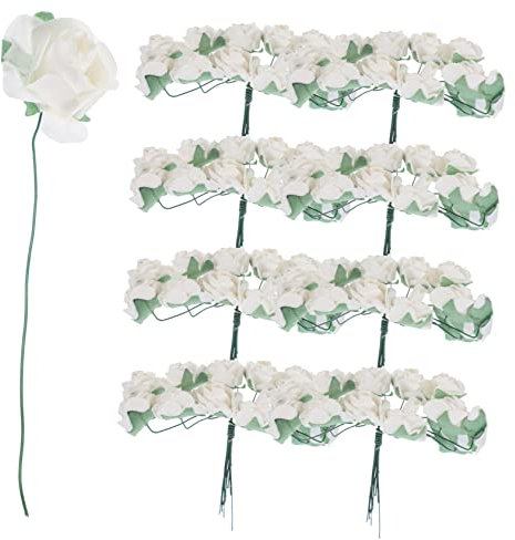 AOKWAWALIY 144St Papierrose Rosen künstliche Hochzeitsdekorationen für die Zeremonie Blumengirlande blumenstecker blumenstrauß Rosenbogen Blumen zum Basteln künstliches Rosendekor Mini