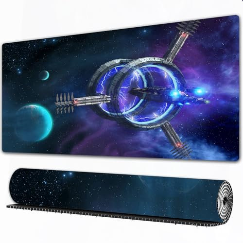 EOMKSE Mauspad Verlängertes großes Mauspad Schreibtischauflage,genähte Kanten Mauspad,Gummibasis,Sprungtor nach Anuradha-Prime,Gaming-Mauspad,30x80 cm