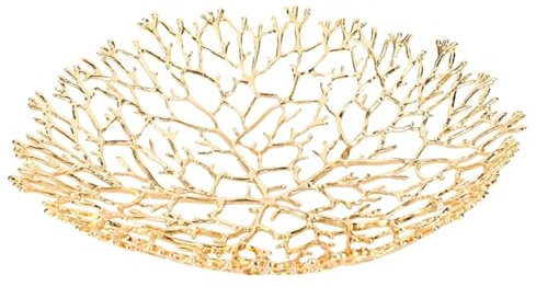 KICHI Corbeille à fruits en métal, Coupelle, Ornements, Maison, Table Basse, Table à Manger, Chambre Modèle, Hôtel, Décoratif, Artisanat, Montage Doux, Durable, Facile à Utiliser, 25 x 25 x