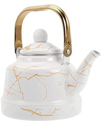 OUYUE Wasserkessel Pfeifkessel 1,7 L Wasserkocher, Herd, Pfeif-Teekessel, Emaille-Wasserkocher, Herd-Top-Kaffeekessel Für Gasherd Und Induktion Flötenkessel Teekessel