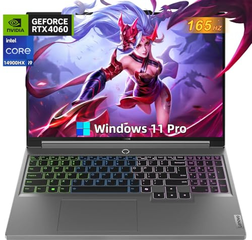 Lenovo Legion 5i Gaming Laptop, con licenza a vita Office 2024, Intel 24-Core i9-14900HX, 16 2K 165Hz WQXGA, 32GB DDR5 RAM, 1TB SSD, GeForce RTX 4060, retroilluminato KB, Wi-Fi 6E, Windows 11 Pro