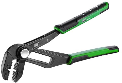 SK 10-Inch Groove Joint Pliers, Water Pump Pliers, Premium CR-V Construction, Self-adjusting Jaw Design, with Comfortable Grips