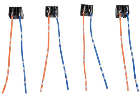 Tbest H7-Scheinwerferfassungs-Kabelbaum für Halogenlampen, Einfache Installation, Großer Spannungsbereich, Langlebiges Material, 4er-Set