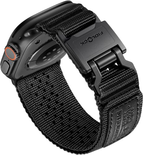 Bandletic Nylon Compatible con Correa Apple Watch 49mm 46mm 45mm 44mm 42mm | FIDLOCK Magnética Hebilla Suave Transpirable Sport Banda para iWatch Ultra/Ultra 2/Ultra 3/Series 11 10 9 8 7 6 5 4 3 2 1 SE