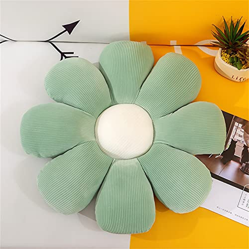 Chickwin Süße Blumenkissen, Blumenboden Kissen Blumenförmiges Plüsch Weiches Blumen Kissen Aesthetic Kawaii Blumenform Kissen für Zimmer Hause Sofa Dekoration (53cm,Grün)