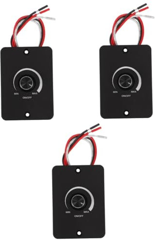 ULTECHNOVO 3pezzi Interruttore Dimmerabile Per Camper e Precisa Della Luce Con Manopola Costruzione Affidabile Soluzione Versatile Per Illuminazione Automobilistica e Marittima