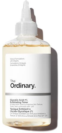 The Ordinary Glycolic Acid 7% Exfoliating Toner, Brightening and Smoothing Daily Toner for More Even-Looking Skin Tone, 100ml