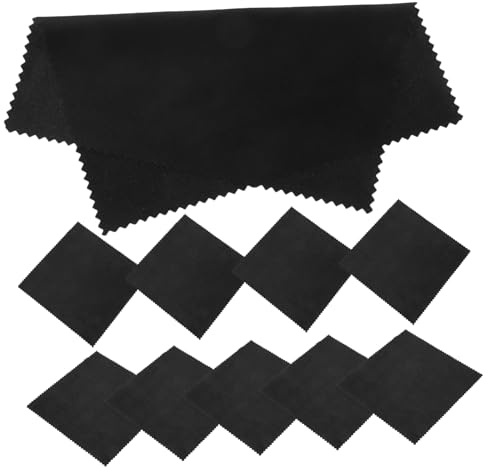 Healeved Baumwoll Brillenputztücher 10 Stück 14x14cm Schwarze Reinigungstücher Für Smartphone Laptop Kamera Und Brillengläser Streifenfreie Bildschirmreinigung Waschbar Und Langlebig