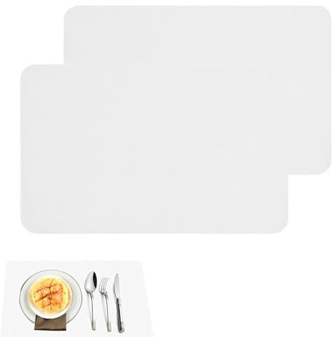 2 Pcs Silicone Mats for Worktops,Craft Mat Non-Slip Dining Table Mat,Silicone Painting Mat Non Stick Pad Semi Transparent,Kitchen Worktop Protector Use for Craft Painting Mat Desk Saver Pad Placemat