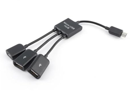 CIYODO 3 1 Micro USB HUB mâle vers femelle double USB 20 OTG câble adaptateur noir polyvalent micro USB câble adaptateur pour transfert de données compatible avec téléphones, ordinateurs portables et