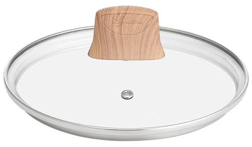 Lagostina Vivissima, Coperchio per Pentole in Vetro, Con Valvola per Fuoriuscita Vapore e Bordo in Acciaio, Impugnatura Comoda, Diametro 20 Cm