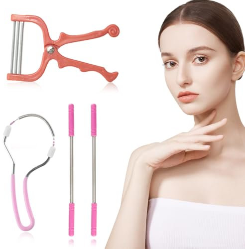 XYTAHDM 4-pack depilatore per il viso, rimuove delicatamente i peli dal labbro superiore, mento, guance e collo, adatto alle donne, strumenti di bellezza per la depilazione del viso
