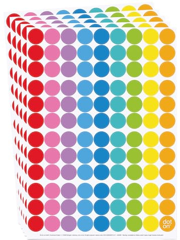 dot on Klebepunkte rainbow 20 mm | 535 Sticker | perfekt als Ergänzung für alle dot on Kalender | Aufkleber Klebepunkte dots Planen Organisation Motivation Dekoration