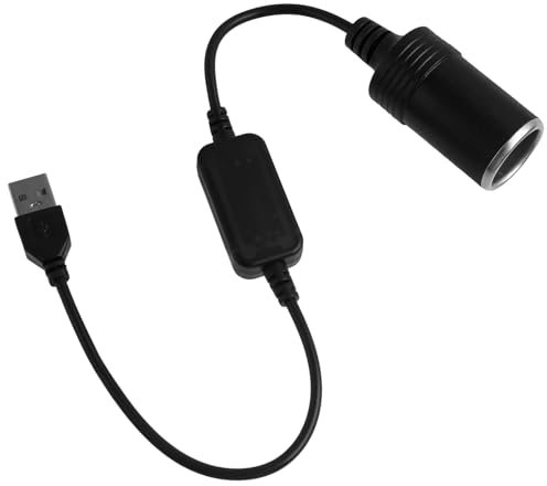 Adaptateur USB vers allume-cigare 5 V USB vers prise femelle 12 V Cordon adaptateur pour allume-cigare de voiture, Convient pour enregistreur de conduite, caméra de tableau de bord, GPS