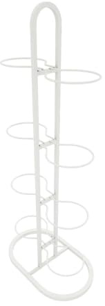 Folpus Expositor Vertical de 8 Niveles para balones de fútbol y Voleibol, Organizador portátil para Garaje, Sala de Estar, Gimnasio y fútbol, Blanco