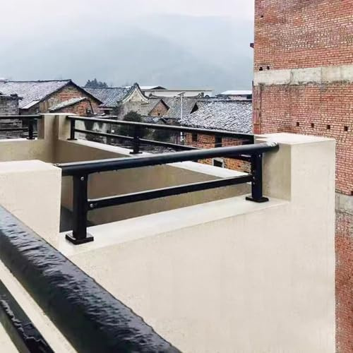 Raise Patio Railing Kit - Galvanized Steel Horizontal Fence Guard Rail for Front Porch Balcony Deck Rooftop Parapet Wall Hand-Rails for Outdoor/Indoor Steps Staircase Railing(H 50 cm/19.7 in,L 100 cm/