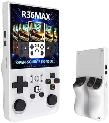 R36 Max, nuova versione aggiornata della console di gioco R36S, console di gioco portatile, sistema Linux open source, scheda TF da 64 GB, 15.000 giochi retrò, schermo IPS da 3.5, console di gioco