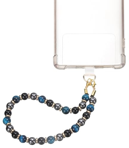 sourcing map Marble Beaded Phone Wrist Strap, Detachable Charm Cellphone Lanyard Chain with Tether Tab, Hands-Free Wristlet Strap