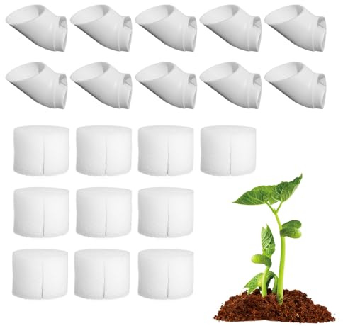 Genérico Maceta De Vivero - 10 Piezas Copa De Torre De Plantación para Hidroponía De Plantas - de Cultivo Sin Suelo con Esponja y Cesta de PVC para Jardín Balcón Hogar