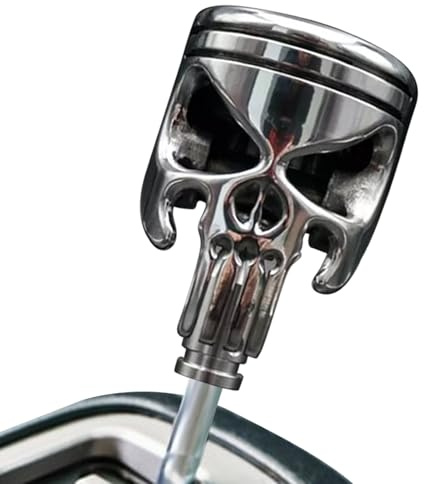 Totenkopf-Schaltknauf – Autozubehör aus Aluminium und Edelstahl | Stilvoller Totenkopf-Schalthebel – langlebiger Auto-Schaltknauf aus Metall für sanftes Schalten und individuelle Innenaufwertung