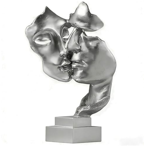 Moaobooh Skulptur Deko, Deko Wohnzimmer Modern Harz Skulptur Stabile Platzierung Geeignet FüR Die Dekoration Von Wohnzimmer, Bar, Zimmer, BüRo (Silber)