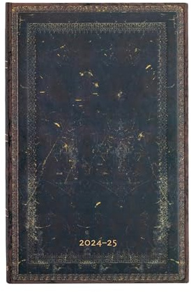 Paperblanks 13-Monatskalender 2025, Arabica Schlicht, Maxi, Vertikal, Elastikband-Verschluss