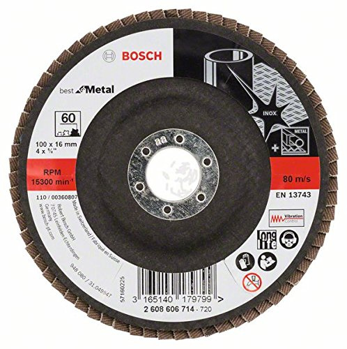 Bosch Faecherschleifscheibe X571 Best for Metal 100mm Korn 60, 1 Stk.
