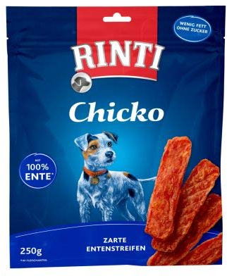 RINTI Chicko Entenstreifen | Hunde Snack | 9x250g | 100% zarte Entenstreifen | Wenig Fett