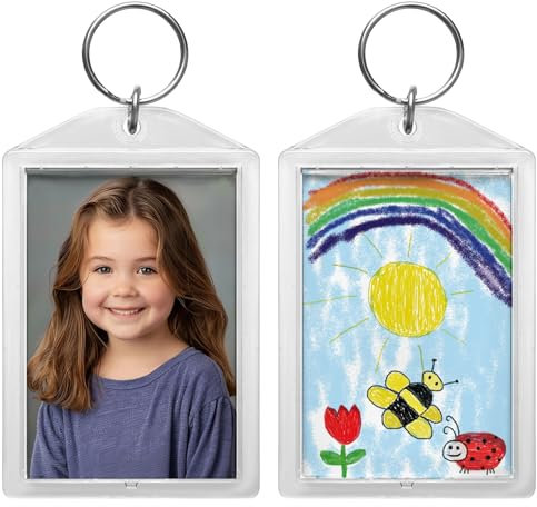 Snapins Clear Acrylic 2 x 2.875 Photo Keychains - Pack of 25