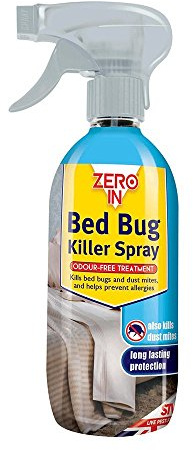 2 X Zero In Bed Bug Killer Spray (Long-lasting, Solvent-Free, Odourless, Water-Based Household Treatment, Kills Bed Bugs and Dust Mites), 500 ml - Clear