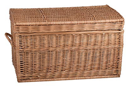 e-wicker24 Coffre,malle, panier,corbeille de rangement en osier buff (60x39 H39, naturel)