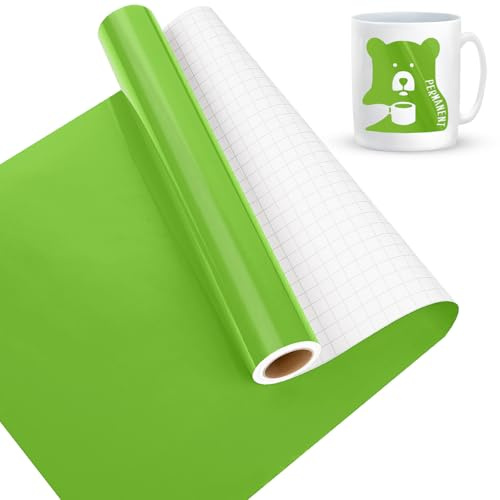 Lya Vinyl Glänzend Grün Vinylfolie Plotter, Selbstklebend Plotterfolie für Cricut – 30,5 cm x 4,6 m, Grün Plotterfolie, Selbstklebende Folie für Cricut, Silhouette Cameo 4