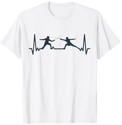 Esgrima Fencer jugadores juego Fencing cardiogram Esgrima Camiseta