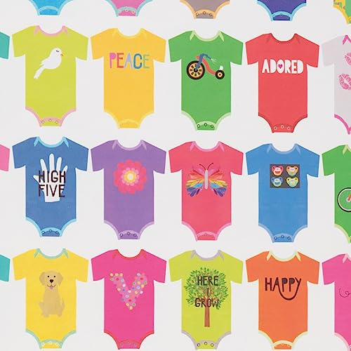 STAR Geschenkpapier 70cm x 2m Rolle Baby Strampler bunt